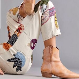 NEW FREE PEOPLE Sz 36.5 WE THE FREE WESLEY ANKLE BOOT PAPAYA
